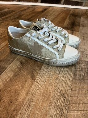 Vintage Havana Gold Glitter Low-Top Sneakers -Alive 26
